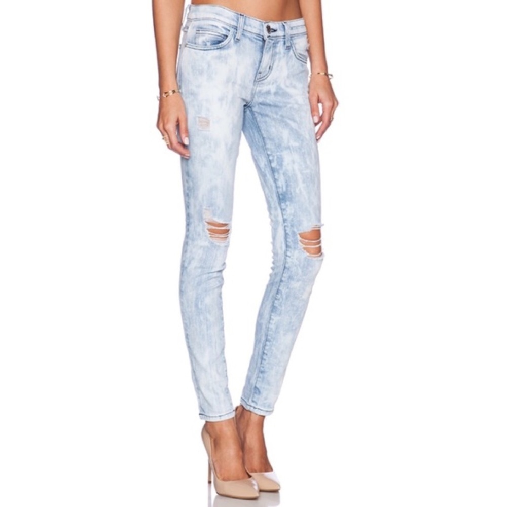 Current Elliot‎ City Beach Bleach Distressed Stiletto Skinny Jeans Size 26